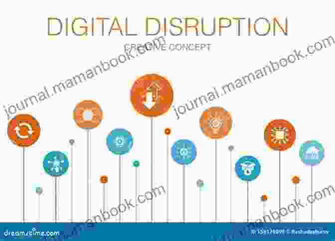 A Graphic Representation Of A Digital Wave Disrupting A Traditional Business Landscape, Symbolizing Technological Disruption And Its Impact On Corporate Management. The Rise Of The Hispanic Market In The United States: Challenges Dilemmas And Opportunities For Corporate Management
