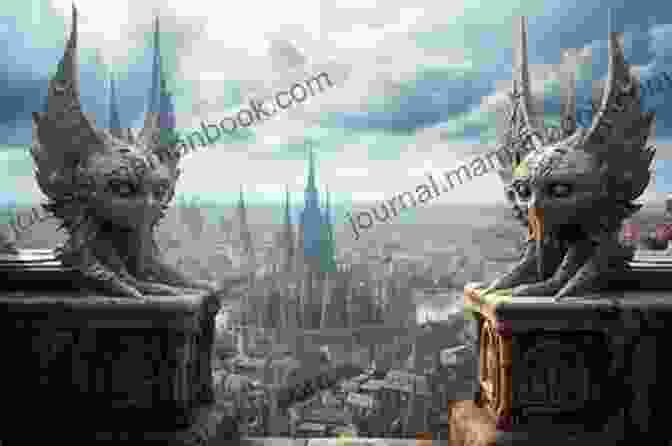 A Group Of Gargoyles Perched On A Building, With A Towering Cathedral In The Background Magic Of The Gargoyles (Gargoyle Guardian Chronicles 1)