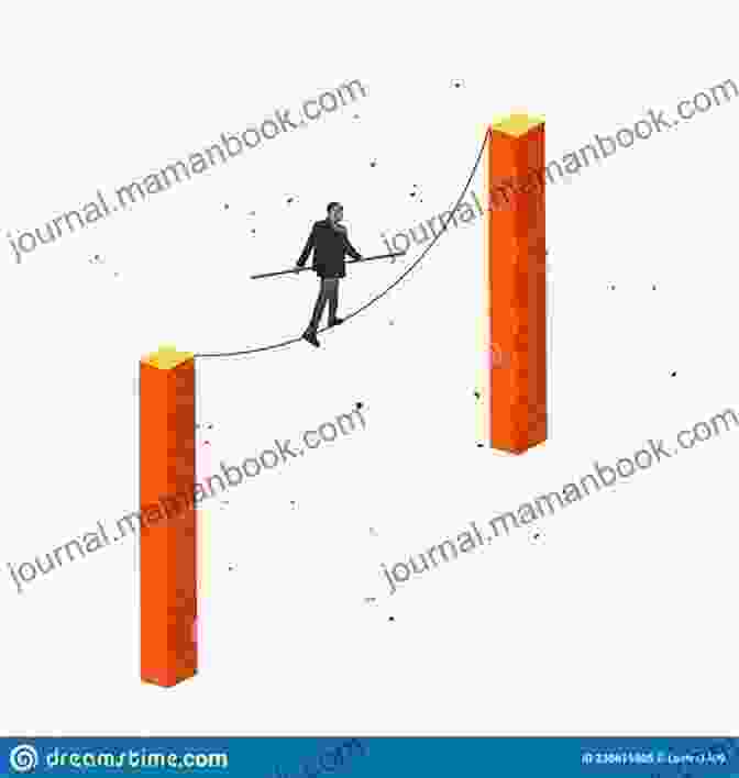 A Person Standing On A Tightrope, Symbolizing The Dilemma Of Risk Taking Versus Caution In Corporate Management. The Rise Of The Hispanic Market In The United States: Challenges Dilemmas And Opportunities For Corporate Management