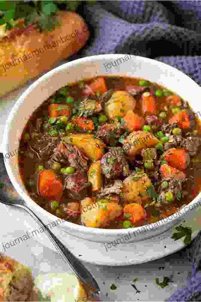 A Sample Menu Suggestion Featuring A Slow Cooked Beef Stew, Roasted Vegetables, And A Fresh Garden Salad Fix It And Forget It Vegetarian Cookbook: 565 Delicious Slow Cooker Stove Top Oven And Salad Recipes Plus 50 Suggested Menus