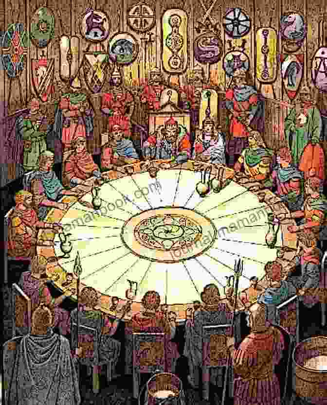 An Illustration Of King Arthur And The Knights Of The Round Table Gathered Around His Throne. Radbod King Of Frisia: Medieval Tales From The Bard Iron Tongue