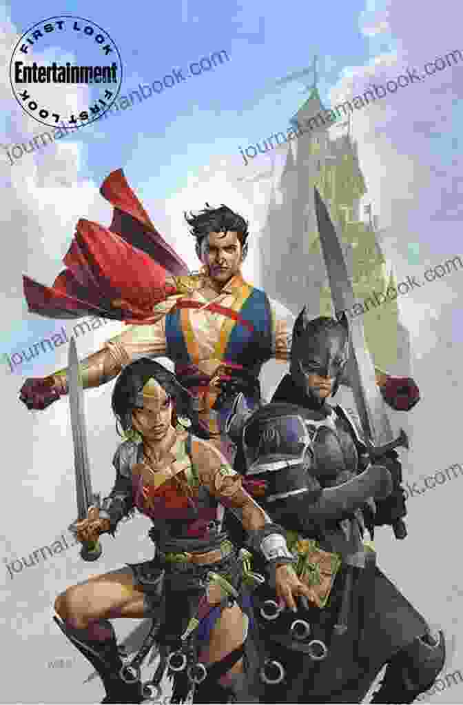 Dark Knights Of Steel Comic Book Cover Featuring Batman, Superman, Wonder Woman, And Green Lantern In Medieval Armor Dark Knights Of Steel (2024 ) #7